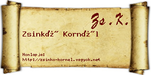 Zsinkó Kornél névjegykártya